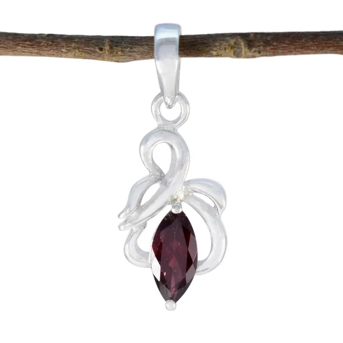 Garnet Whisper-thin German 925 Silver Solitaire Daniela propsel Red Pendant Jewelry