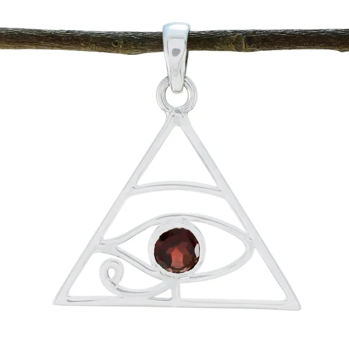 Garnet Whisper-thin Spanish 925 Silver Solitaire Florencia Rope-Wire Red Pendant Jewelry