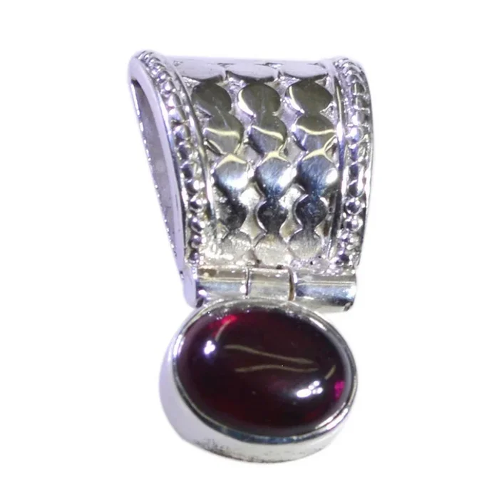 Garnet Whisper-thin Spanish Sterling Silver Solitaire Andrea Modern Red Pendant Jewellery
