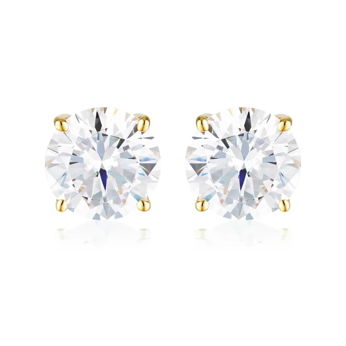 Georgini Gold Plated Sterling Silver 9mm Round Stud Earrings