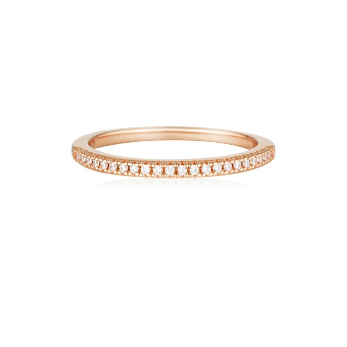 Georgini Iconic Bridal Rose Gold Plated Sterling Silver Anne Band Ring