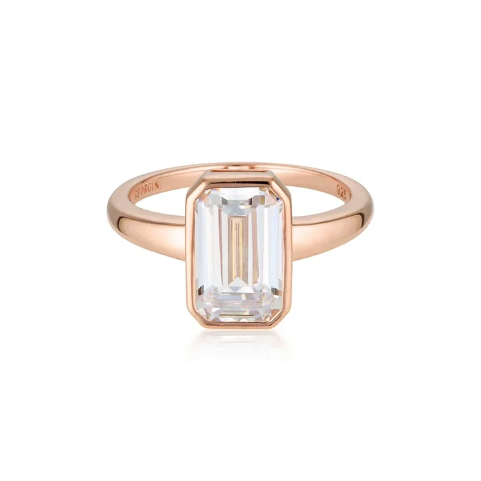 Georgini Luxe Rose Gold Plated Sterling Silver Sontuosa Ring