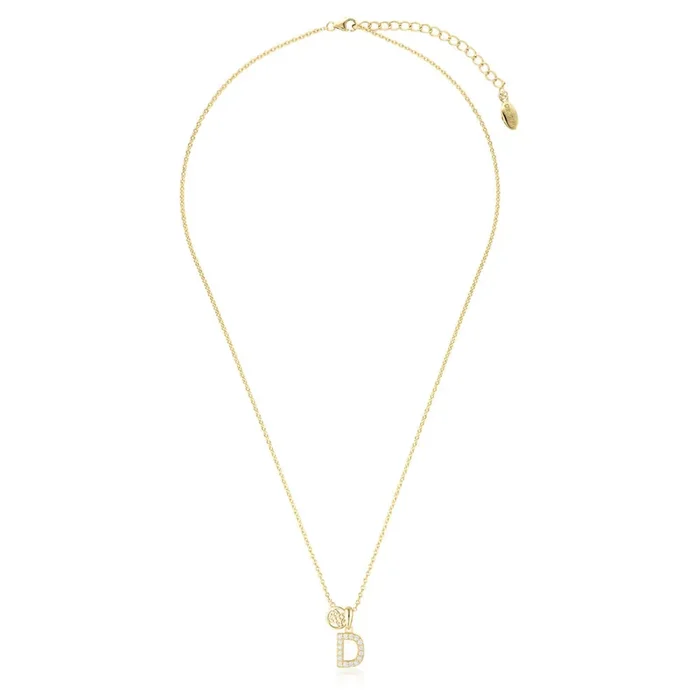 Georgini Sterling Silver Gold Plated Luxury Letters D Pendant On Chain
