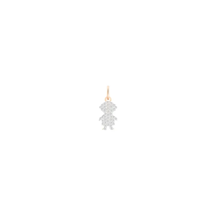 Ginette NY Boy charm pendant in diamond and rose gold – Lepage