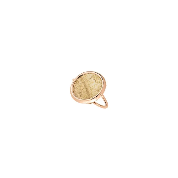 Ginette NY Disc Ring in rose gold and landscape jasper – Lepage