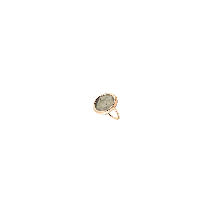Ginette NY Disc Ring pink gold pyrite RDFG, Ginette ring – Lepage