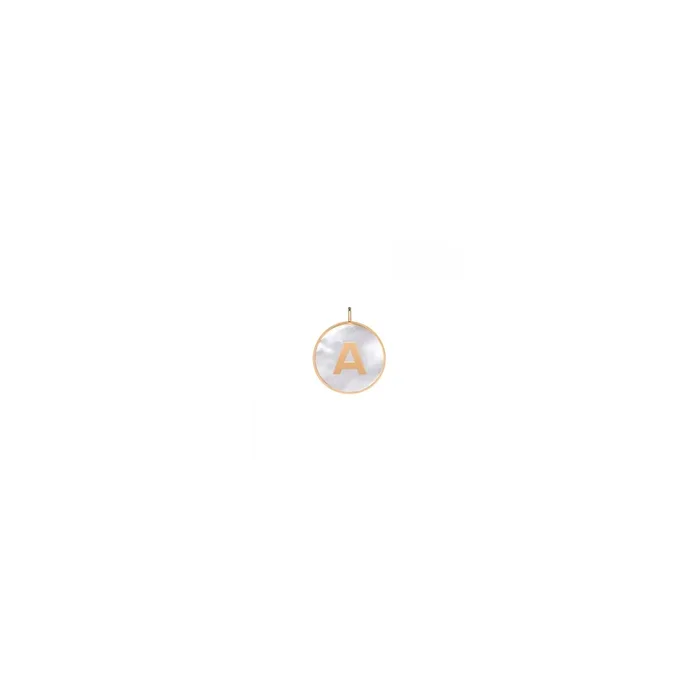 Ginette NY Initial Ever A medal rose gold white mother-of-pearl | LEPAGE