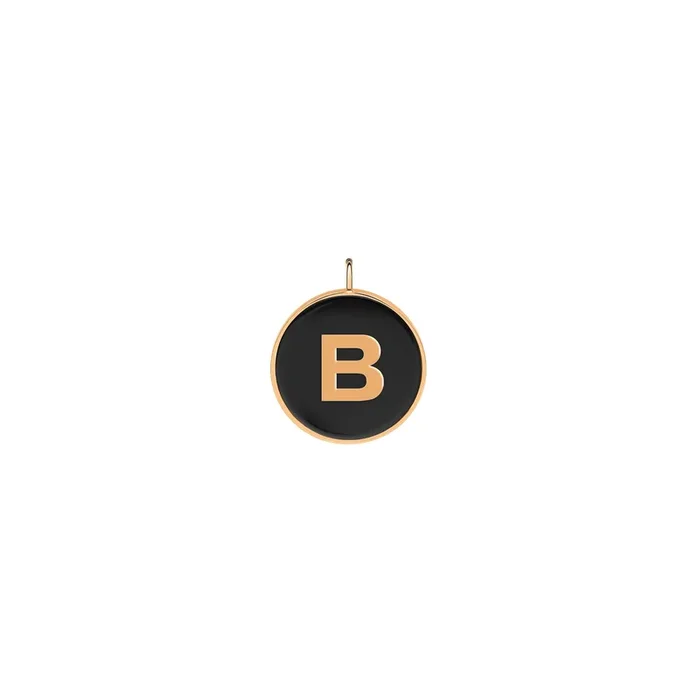 Ginette NY Initial Ever B medal in rose gold and onyx – Lepage