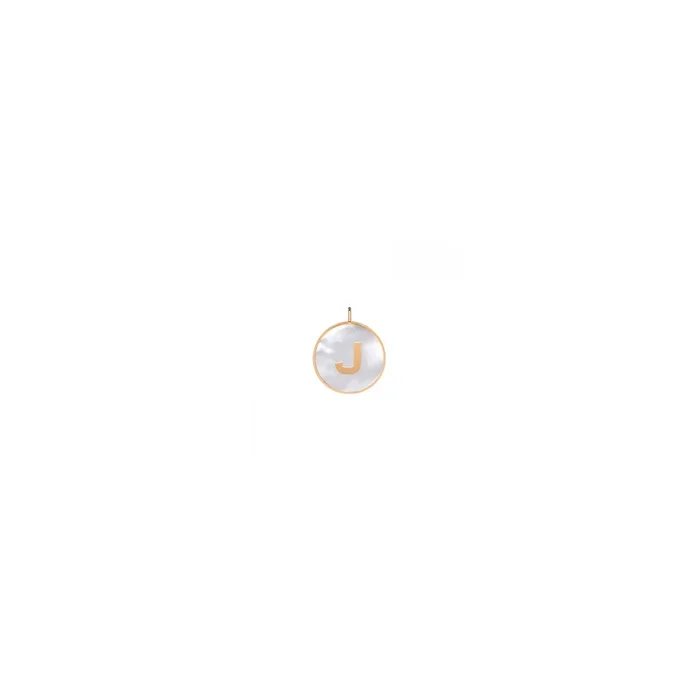 Ginette NY Initial Ever J medal rose gold white mother-of-pearl | LEPAGE