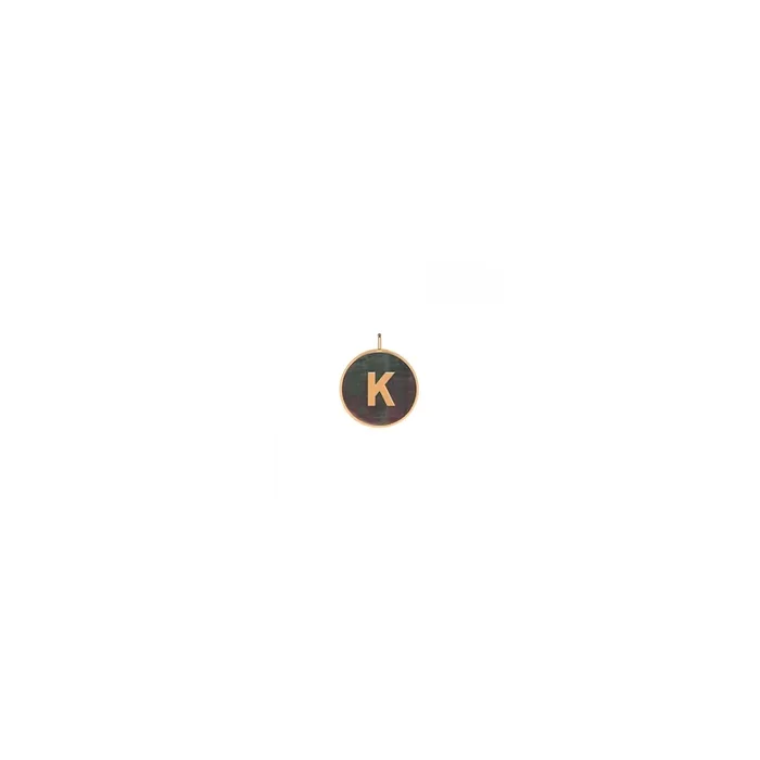 Ginette NY Initial Ever K medal rose gold black mother-of-pearl | LEPAGE