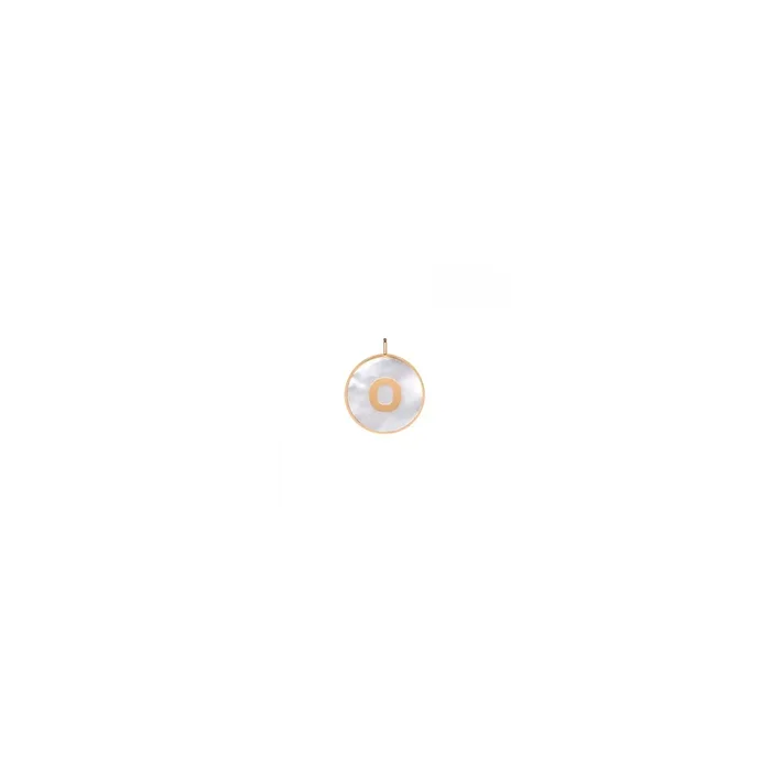 Ginette NY Initial Ever O medal rose gold white mother-of-pearl | LEPAGE