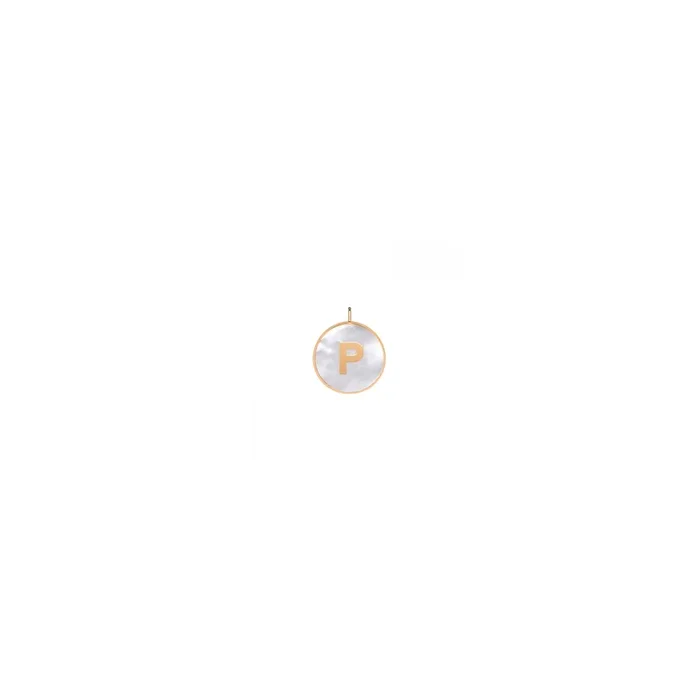 Ginette NY Initial Ever P medal rose gold white mother-of-pearl | LEPAGE