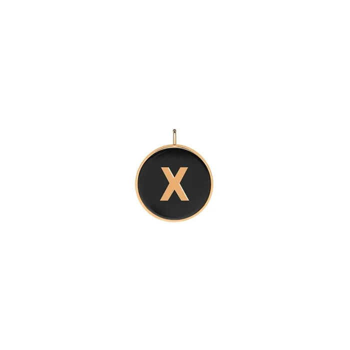 Ginette NY Initial Ever x medal in rose gold and onyx – Lepage