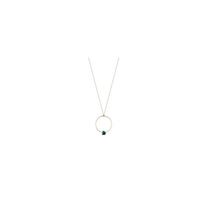 Ginette NY Jala Circle Baby necklace in pink gold and chrysocolle – Lepage