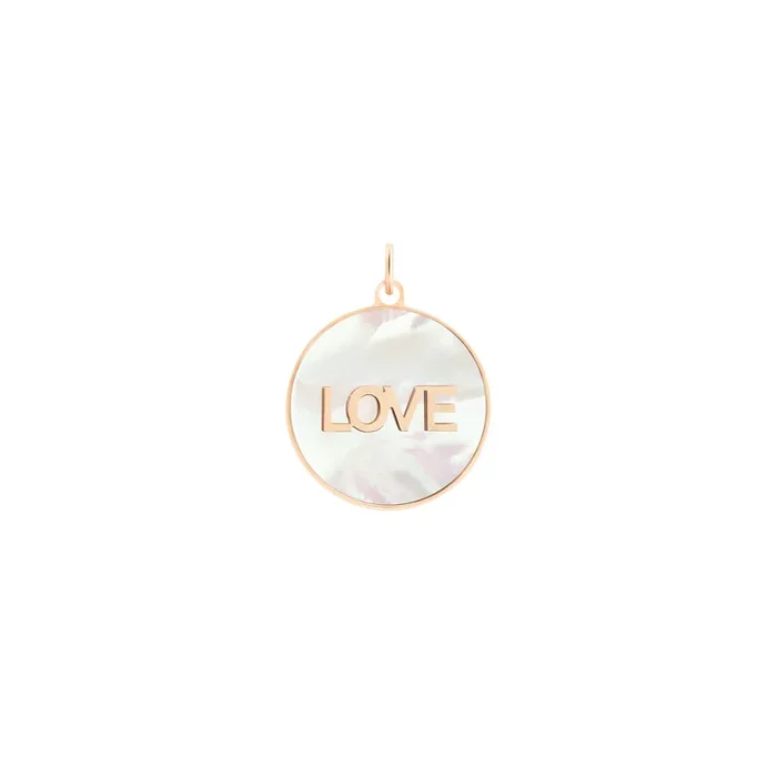 Ginette NY Jumbo ever love mop charm pendant in rose gold – Lepage