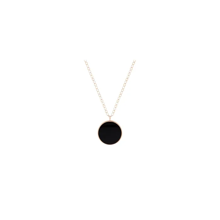 Ginette NY Jumbo Ever necklace in pink gold and onyx, women’s necklace – Lepage