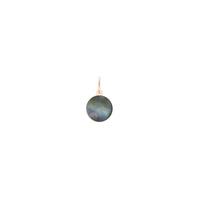 Ginette NY mini ever charm pendant in rose gold and black mother-of-pearl – Lepage