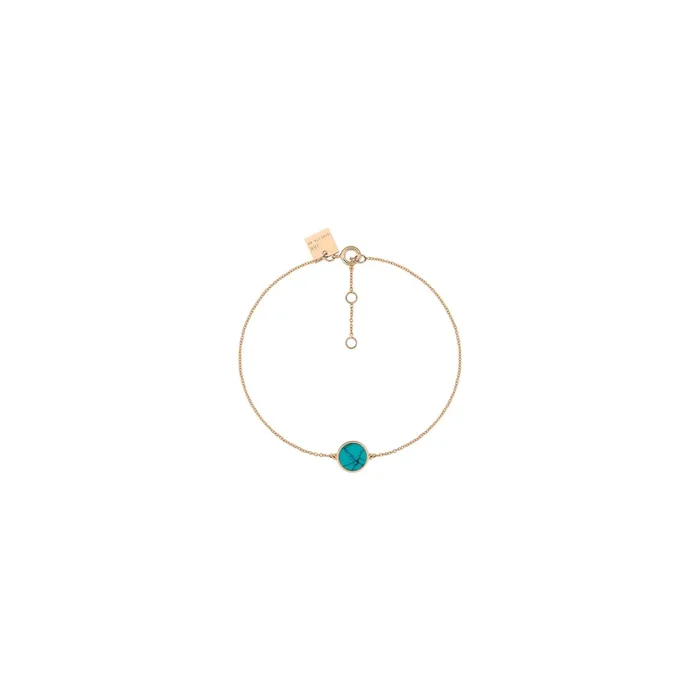 Ginette NY Mini Ever Disc bracelet pink gold and turquoise BEVET3 – Lepage