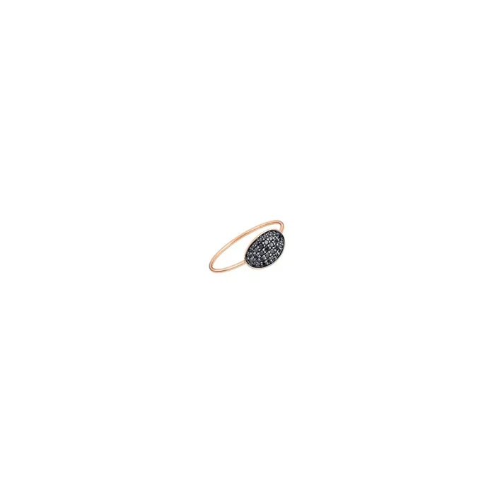 Ginette NY Mini Sequin ring in pink gold and black diamonds – Lepage
