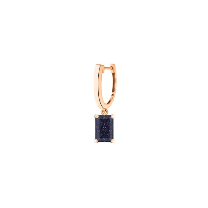 Ginette NY Solo Midnight earring in rose gold and blue sandstone | Lepage