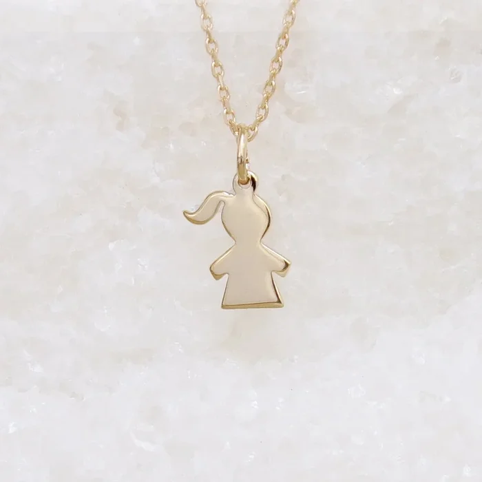 Girl silhouette charm 15mm gold-plated