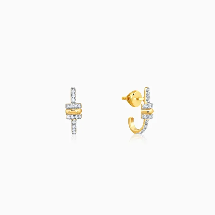 Gold Bela J Hoops Lab Grown Diamond Earrings