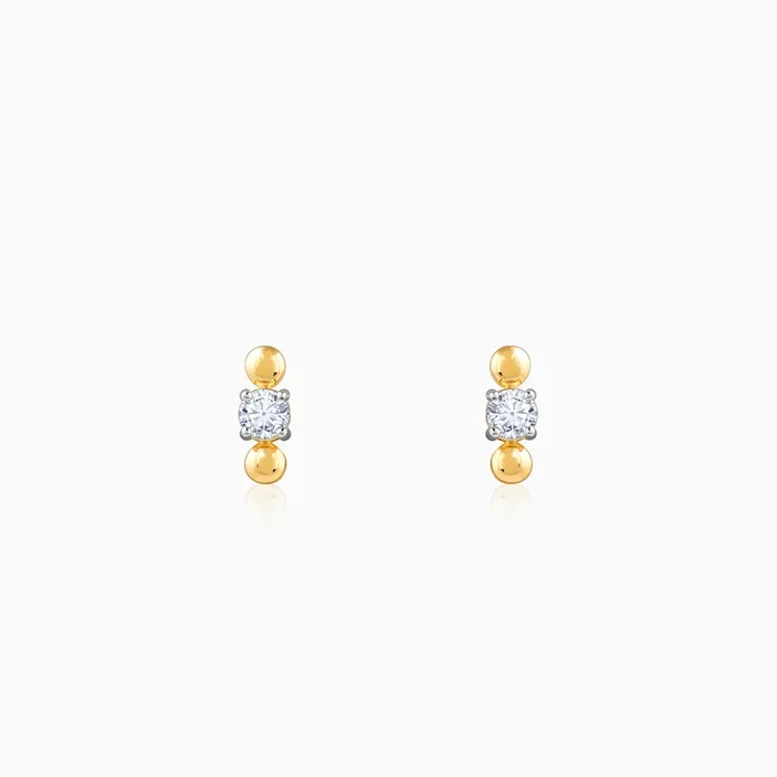 Gold Bindu Lab Grown Diamond Earrings