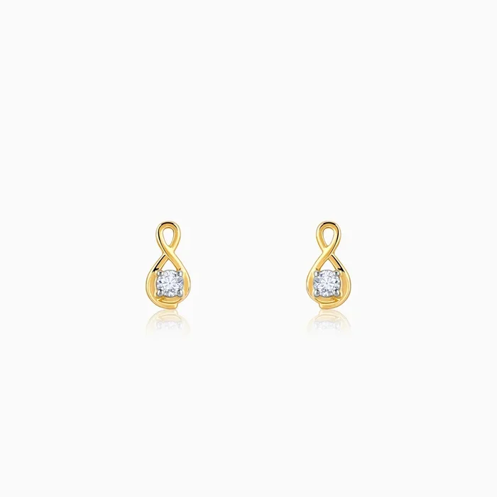 Gold Boundless Solitaire Diamond Studs