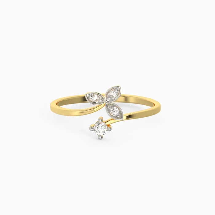 Gold Leaflet Delights Diamond Ring