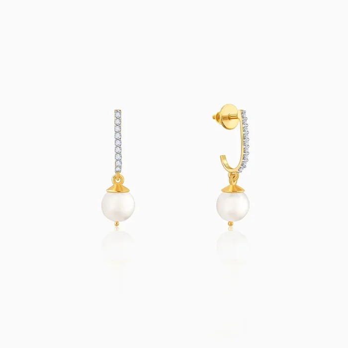 Gold Pearly Perfect Lab Grown Diamond Earrings
