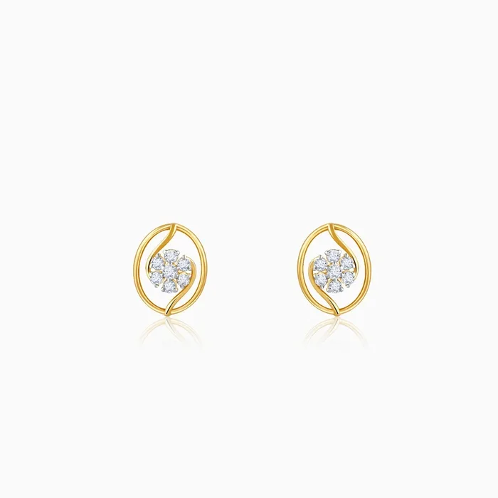 Gold Petal Poise Lab Grown Diamond Earrings