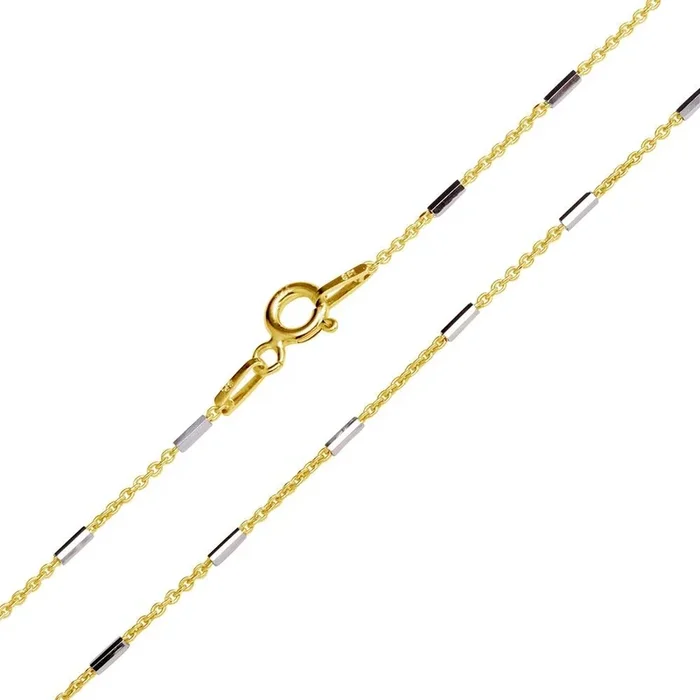 Gold Plated 925 Sterling Silver 6 Sided Diamond Cut Tube Chains 1.1mm – CH380 GP