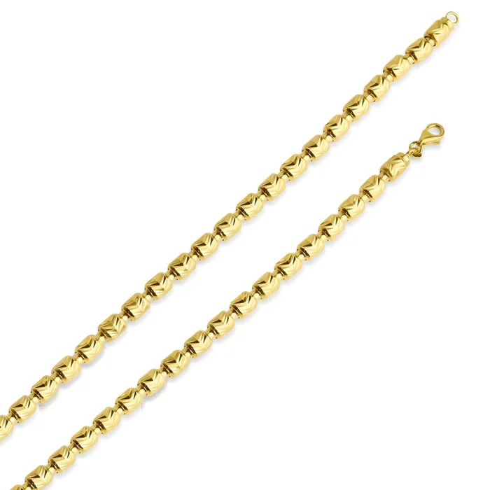 Gold Plated 925 Sterling Silver Barrel Arrow Chain 6mm – CH540 GP