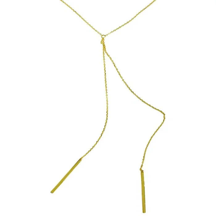 Gold Plated 925 Sterling Silver Dangling Two Bars – BGP01177