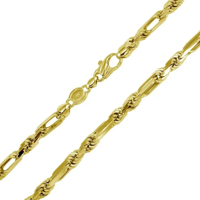 Gold Plated 925 Sterling Silver Hand Made Figarope Milano Chains 8mm – CH931 GP