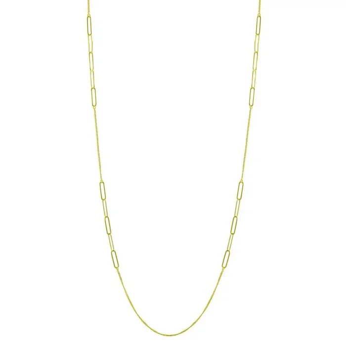 Gold Plated 925 Sterling Silver Paperclip Chain Necklace – ITN00152-GP