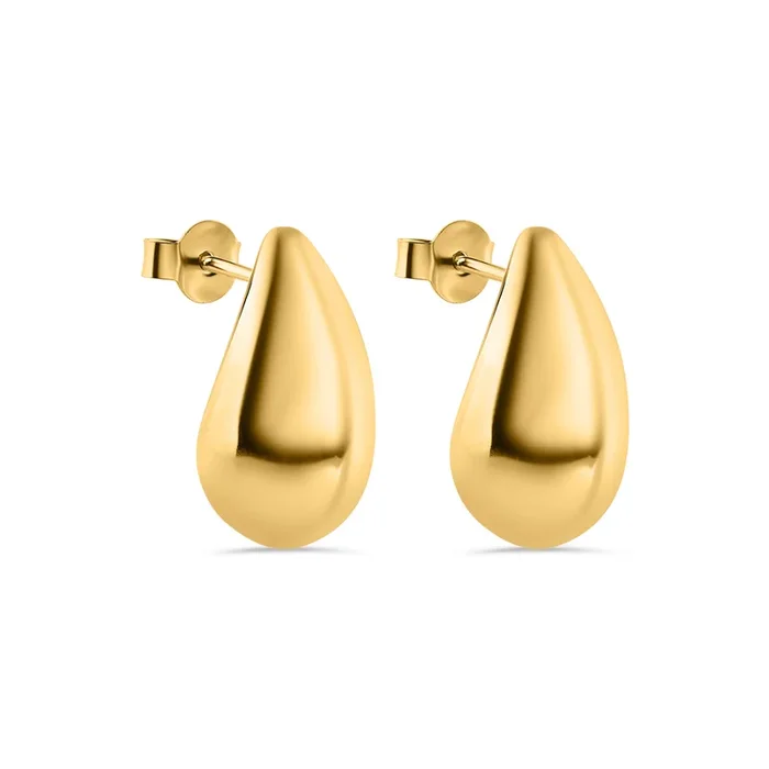 Gold Plated 925 Sterling Silver Pear Shaped 9.6mm x 19.7mm Stud Earring – ARE00043GP