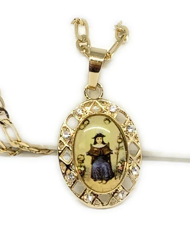 Gold Plated Santo Nino de Atocha (Jesus) Image Depiction Pendant 24″ Chain