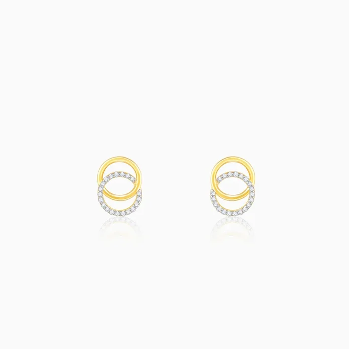 Gold Radiant Orbit Lab Grown Diamond Earrings