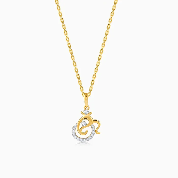 Gold Spiritual Ganesha Lab Grown Diamond Pendant