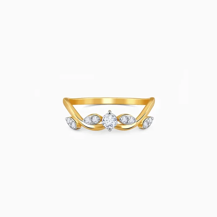 Gold Whimsical Swirl Lab Grown Diamond Ring