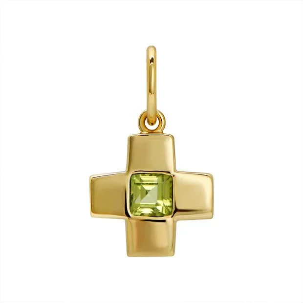 Goldbug Collection Peridot Cross Charm