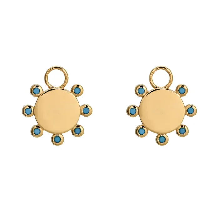Goldbug Collection Round Top Turquoise Earring Charms