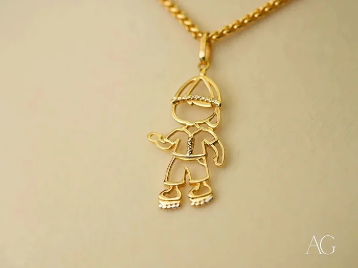 Golden Cherish: Boy or Girl Pendant