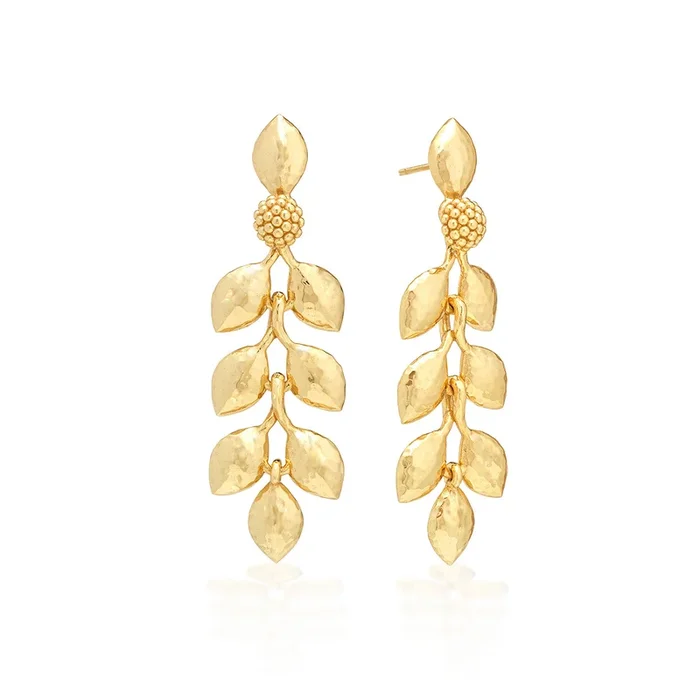 Golden Laurel Dangle Earrings – Gold