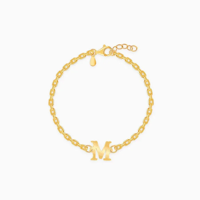 Golden Personalised Initial Kids Bracelet (0 – 2 Years)