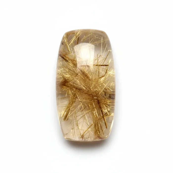 Golden Rutile 1PC Large 8×16 MM Baguette Cabochon Yellow Genuine semi Precious Loose Gemstones