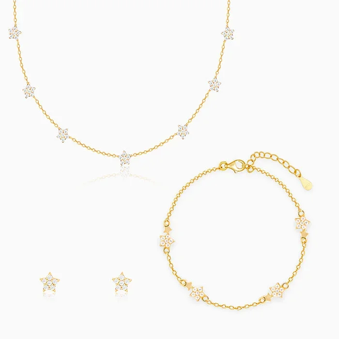 Golden Star Constellation Set Of Three