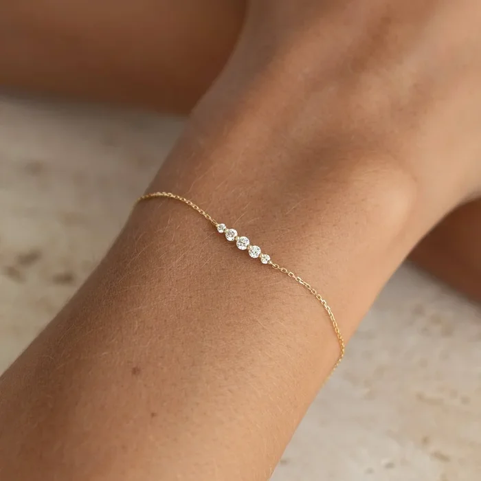 Graduated Diamond Bracelet 14k Gold – Tamsin