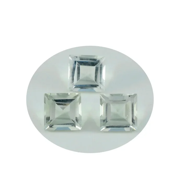 Green Amethyst 10PC Tiny 4×4 MM Square Faceted Green Brilliant Semi Precious Loose Gems